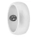 wide Silver Mens Silicone Ring