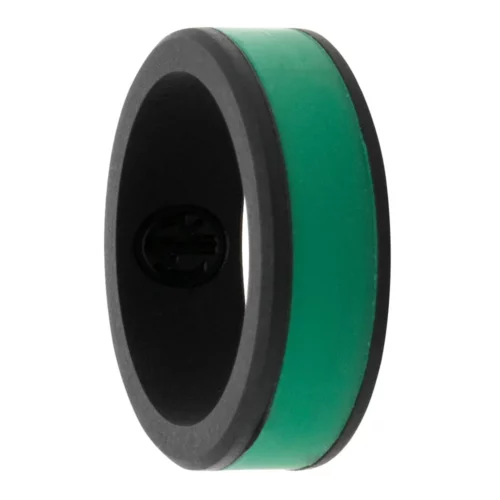 black and green mens silicone ring