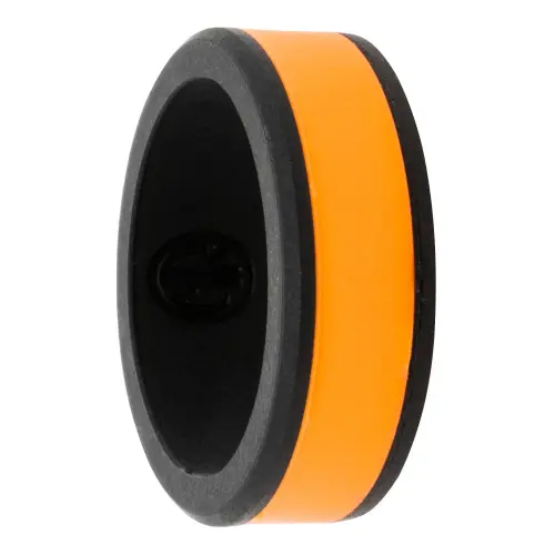 Black and Orange 8mm Silicone Ring