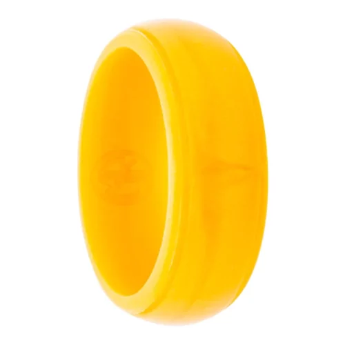 gold grooved silicone ring