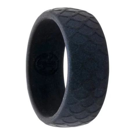 navy snake silicone ring