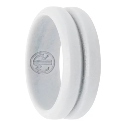 Silver silicone ring