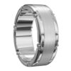 Brushed and Polished White Gold Mens Wedding Ring