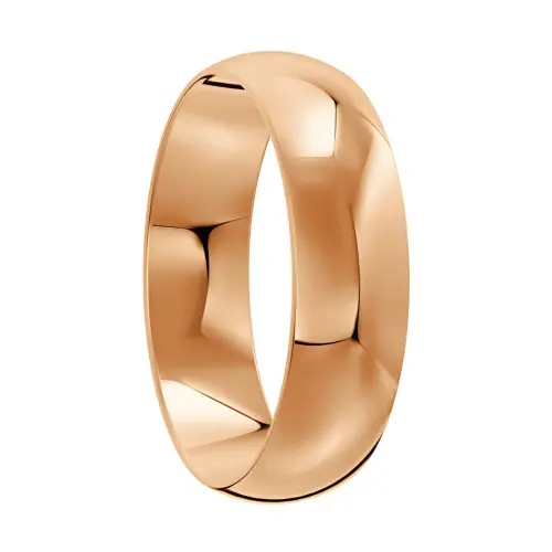 The Classic Polished Rose Gold Domed Mens Wedding Ring