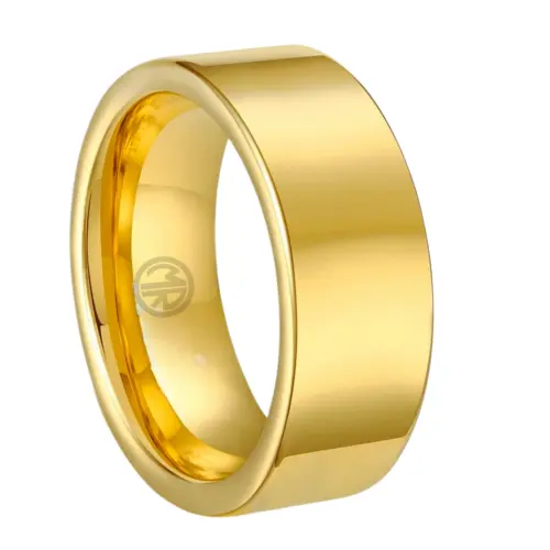 8mm 18ct Gold Tungsten Men's Ring