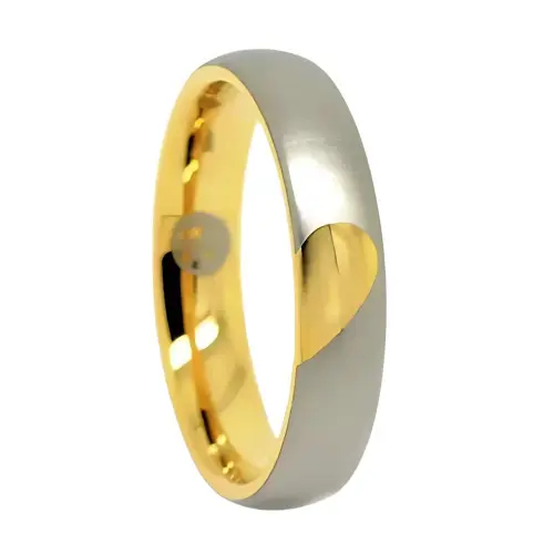 Tungsten Gold Heart 6mm Mens Promise Ring