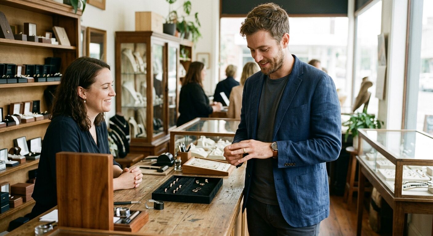Affordable men's wedding ring shopping Australia