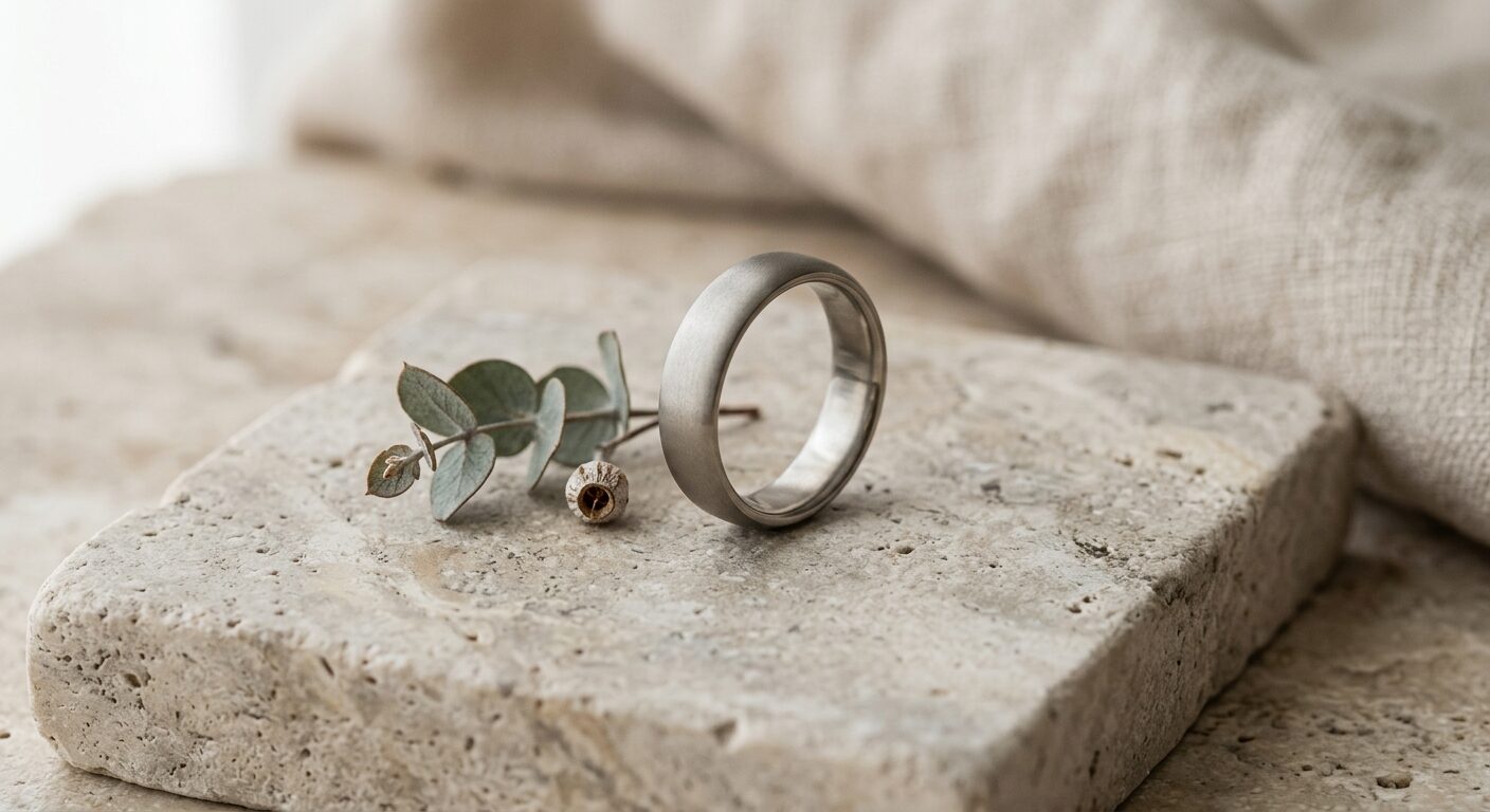 Men's wedding ring for sensitive skin